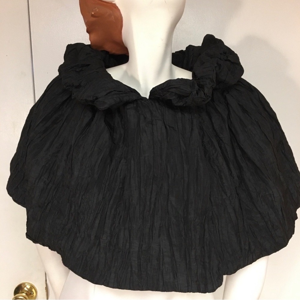 Black Ruffled, Crinkle Cape or Shawl
